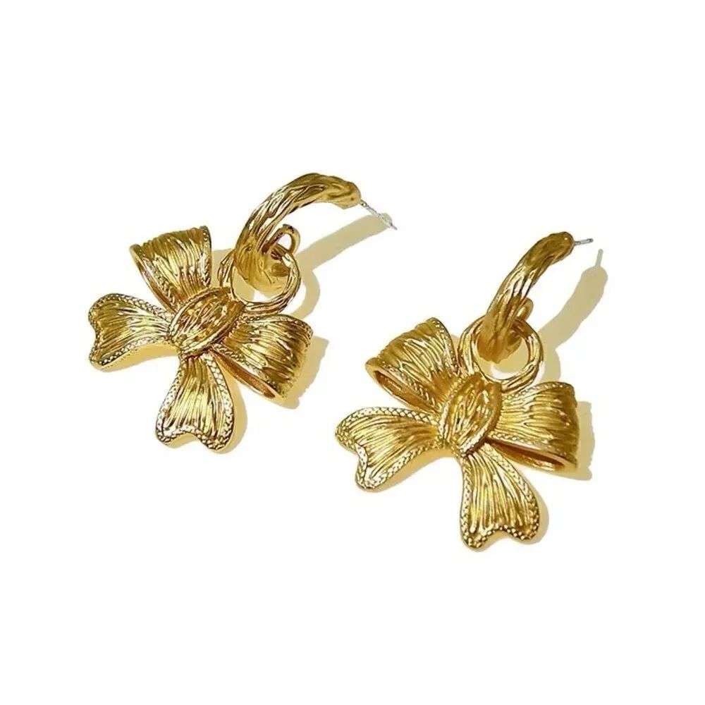 Bow dangle earrings N826